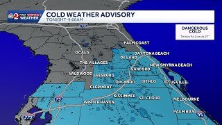 Cold weather advisory up in Central Florida for another night of freezing temps