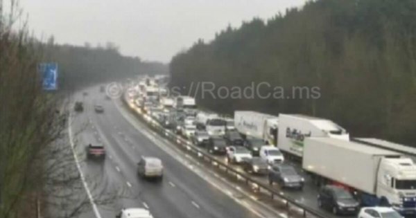 Chaos as major UK motorway as huge 'multi-vehicle crash' sparks 60-minute delays