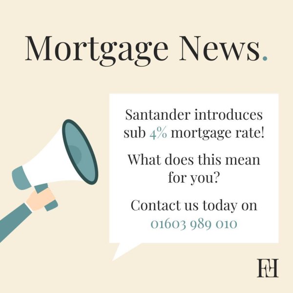 📢 Santander introduces sub 4% mortgage rate!⁠
⁠
Wondering...