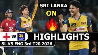 Sri Lanka Vs England 3rd T20 Match 2026 Highlights | Sl Vs Eng