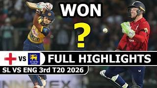 Sri Lanka Vs England 3rd T20 Match Full Highlights 2026 | Sl Vs Eng