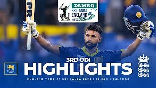 Sri Lanka vs England: 3rd ODI Full Match Highlights | RPICS Colombo