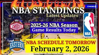 NBA STANDINGS TODAY as of February 1, 2026 | GAME RESULTS | NBA SCHEDULE February 2, 2026