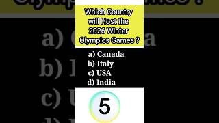 Which country will host the 2026 winter Olympic games ? #games #currentaffairs