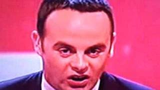Ant McPartlin looses his mind on Britains got Talent. 24th May 2009.
