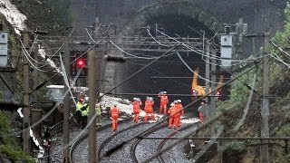 Torrential Rain Landslide Causes Train Derailment Injuring 2 People near London | Weather Disaster