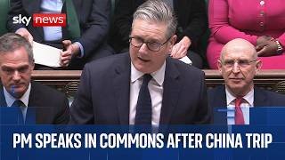 Starmer updates parliament following his China and Japan trip