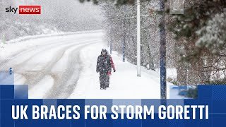 Aberdeenshire battered by snow as UK braces for Storm Goretti