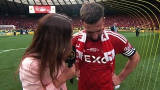 An emotional Graeme Shinnie reacts after captaining Aberdeen to Scottish Cup Final glory