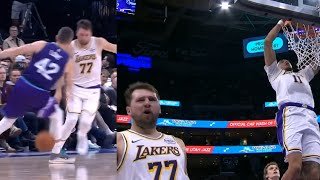 Luka Doncic CRAZY PLAY nutmegs Kevin Love then throws lob to Jaxson Hayes 🤩