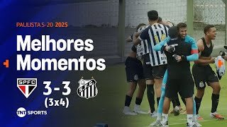 SANTOS É CAMPEÃO NOS PÊNALTIS | SÃO PAULO 3 (3)X(4) 3 SANTOS | MELHORES MOMENTOS PAULISTÃO SUB-20