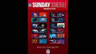 2025 NFL Sunday Schedule Today - WEEK 5 #nfl2025 #snf #schedule #nfl #nflgameday #sunday #football