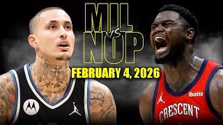 Milwaukee Bucks vs New Orleans Pelicans Full Game Highlights – February 4, 2026 | NBA Season