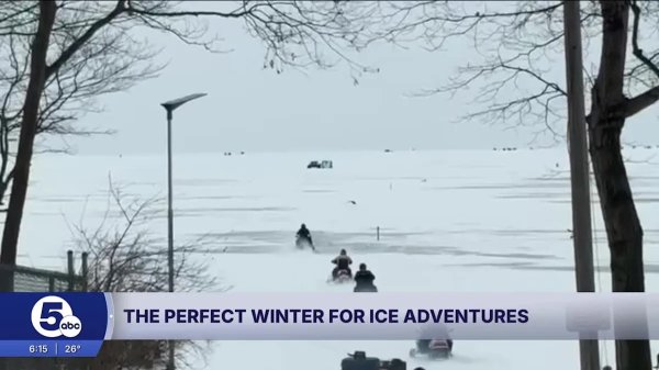 Adventures on ice: Meet a woman snowmobiling, ice skating, and cooking out on Lake Erie