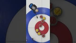 Right on the nose!What a great shotfor three from Marie Kaldvee!#curling #WMDCC #estonia