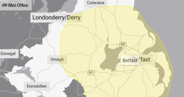 New NI weather warning issued by Met Office