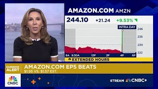 Amazon shares spike 10% on earnings and revenue beat