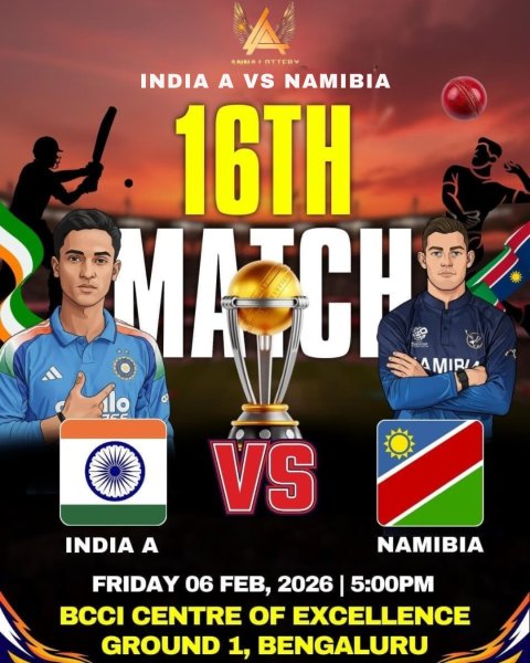 ▶️🚨India A vs Namibia, Warm-up at Bengaluru, T20 WC Warm-...