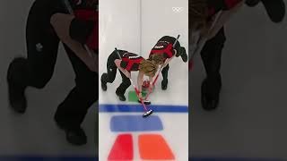 Precision meets power in curling. 🥌💥 #Olympics #Curling