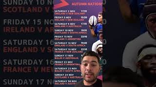 Autumn Nations Fixture List #rugby