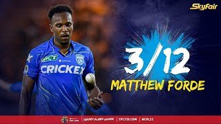 Matthew Forde's Sensational 3/12 vs Barbados Royals