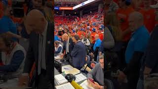 Dick Vitale takes a seat inside Neville Arena before Auburn hosts Alabama