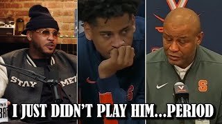 Carmelo Anthony RESPONDS to Kiyan DNP after Syracuse Coach Said He Chose Not To Play Him!