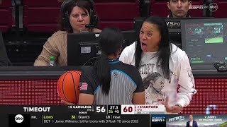 FURIOUS Dawn Staley Cusses OUT Refs For Not Granting Her Timeout | #1 South Carolina vs #2 Stanford