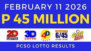 Lotto Result Today 9pm February 11 2026 PCSO
