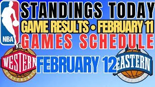 NBA STANDINGS TODAY as of February 11, 2026 | NBA SCHEDULE FEBRUARY 12, 2026 #nba #games #schedule