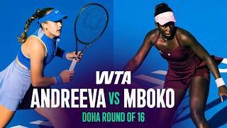 Mirra Andreeva vs. Victoria Mboko | 2026 Doha Round of 16 | WTA Match Highlights