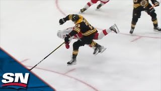 Charlie McAvoy Crushes Sebastian Aho With Massive Open-Ice Hit