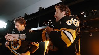 David Pastrnak, Charlie McAvoy Show Off B’s New Uniforms