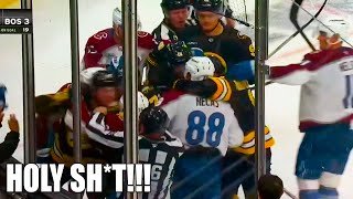 Nathan MacKinnon Charlie McAvoy Fight Scrum at end of the game | Bruins vs Avalanche 2025 Highlights