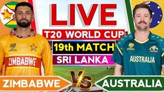 🔴Live:Australia vs Zimbabwe T20 WC 19th Match | T20 World Cup | Cricket Commentary | Aus vs Zim Live