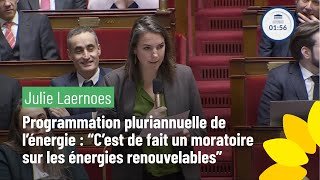 Julie Laernoes :  la PPE "est de fait un moratoire sur les énergies renouvelables"