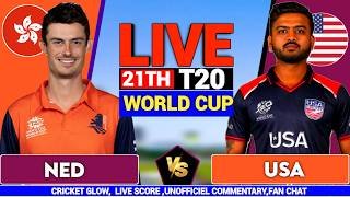 🔴Live: USA vs Netherlands, T20 World Cup Match 21 | USA vs NED | live Score, Commentary& Analysis