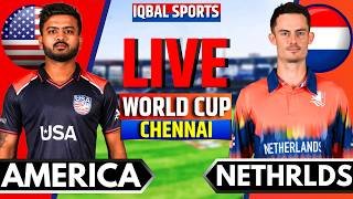 🔴Live: USA vs Netherlands, T20 World Cup | Live Cricket Match Today | USA vs NED | Iqbal Sports