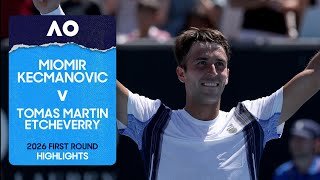 Miomir Kecmanovic v Tomas Martin Etcheverry Highlights | Australian Open 2026 First Round