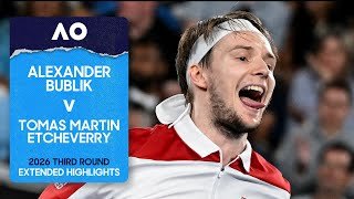 Alexander Bublik v Tomas Martin Etcheverry Extended Highlights | Australian Open 2026 Third Round