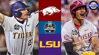 #3 Arkansas v #6 LSU (MUST WATCH, AMAZING) | Final Four College World Series | 2025 College Baseball