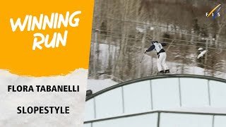 Flora Tabanelli claims first ever Slopestyle win | FIS Freeski World Cup 24-25