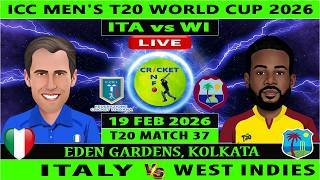 Italy vs West Indies | ITA vs WI | 37th T20I Match of ICC Men's T20 World Cup 2026 | WI vs ITA Live