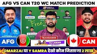 AFG vs CAN Dream11, AFG vs CAN Dream11 Prediction, Afghanistan vs Canada T20 Team Today
