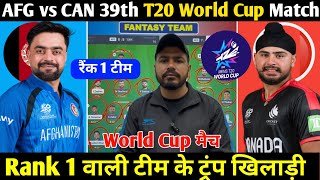 AFG vs CAN Today Match Prediction ! Afghanistan vs Canada Dream11 Team ! AFG vs CAN Dream11 Team !