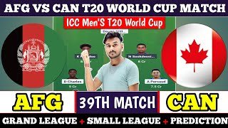 AFG vs CAN Dream11 Prediction , Afg vs Can Match Prediction , Afg vs Can dream11 prediction