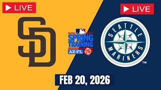 MLB LIVE! Seattle Mariners vs San Diego Padres | Spring Training 2026 | Full Game 2/20/26