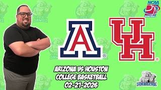 Arizona vs Houston 2/21/26 Free College Basketball Picks and Predictions | NCAAB Pick