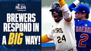 SIX RUNS in ONE INNING for the Milwaukee Brewers ties a franchise Postseason record!