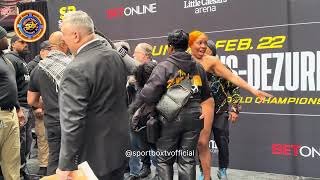 HUGE BRAWL BREAKS OUT AT CLARESSA SHIELDS VS CREWS-DEZURN 2 WEIGH IN #boxing #claressashields #fyp 
